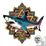 акула-молот, ink illustration for tattoo, vib… – style Flux Inscriptions – tattoo sketch (08.12.2025 03:17)