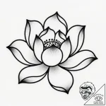 Tattoo design a blooming peony or lotus, larg… – style Flux Inscriptions – tattoo sketch (08.12.2025 05:57)