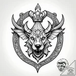 Tat tattoo sketch, ornate medieval crest feat… – style Jagger Old – tattoo sketch (08.12.2025 06:57)