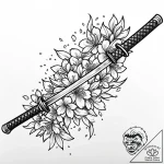 Sakura petal storm swirling around a katana h… – style Jaeger Mini – tattoo sketch (08.12.2025 09:17)