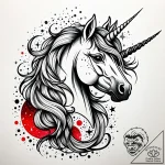 Tat tattoo sketch, ethereal unicorn with flow… – style Jaeger Simple – tattoo sketch (08.12.2025 10:16)