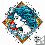 Tattoo sketch aquarius’s water flowing as a s… – style Jaeger Mini – tattoo sketch (08.12.2025 10:36)