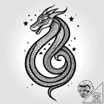 Twilight serpent weaving through stars, tatto… – style Jagger Old – tattoo sketch (08.12.2025 12:17)