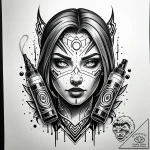 Tat tattoo sketch, wyldstyle with glowing eye… – style Jaeger Simple – tattoo sketch (08.12.2025 15:37)