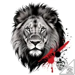 Tattoo sketch, realistic lion roaring with de… – style Flux Inscriptions – tattoo sketch (08.12.2025 17:57)