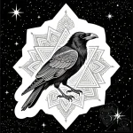 Spectral raven beneath starlit sky, tattoo sk… – style Flux Inscriptions – tattoo sketch (08.12.2025 19:17)