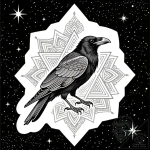 Spectral raven beneath starlit sky, tattoo sk… – style Flux Inscriptions – tattoo sketch (08.12.2025 19:17)