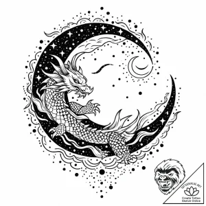 Tattoo sketch, small crescent moon with surro… – style Jaeger Mini – tattoo sketch (08.12.2025 21:57)