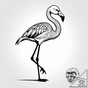 Yard flamingo, plastic and cheap, but with a… – style Jagger Old – tattoo sketch (08.12.2025 22:17)