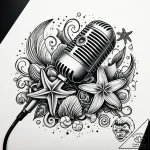 Tat tattoo sketch, vintage microphone surroun… – style Jaeger Simple – tattoo sketch (08.12.2025 22:57)