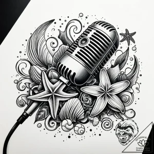 Tat tattoo sketch, vintage microphone surroun… – style Jaeger Simple – tattoo sketch (08.12.2025 22:57)