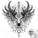 Horned wings devouring starlight, artistic ta… – style Jaeger Mini – tattoo sketch (08.12.2025 23:17)