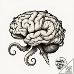 Mind-flayer (illithid) with tentacles wired i… – style Flux Inscriptions – tattoo sketch (09.12.2025 03:17)
