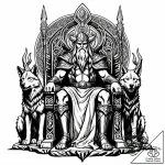 Odin on his throne, flanked by his wolves ger… – style Jaeger Mini – tattoo sketch (09.12.2025 03:57)