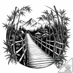 A detailed bamboo bridge, natural,, tattoo fl… – style Jaeger Mini – tattoo sketch (09.12.2025 06:37)