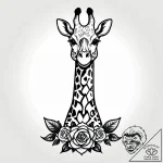 жираф, tattoo line art, on a clean white pape… – style Jagger Old – tattoo sketch (09.12.2025 09:37)