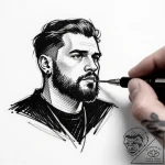 Tat tattoo sketch, street artist painting bol… – style Flux Inscriptions – tattoo sketch (09.12.2025 09:57)