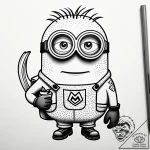Tattoo sketch, minion with goggles and banana… – style Jaeger Simple – tattoo sketch (09.12.2025 10:17)