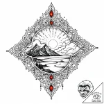 Opal path beneath spectral clouds, ink illust… – style Jaeger Mini – tattoo sketch (09.12.2025 10:37)