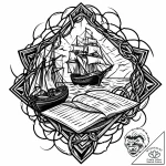 An old, forgotten attic filled with antique f… – style Jaeger Mini – tattoo sketch (09.12.2025 13:17)
