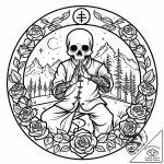 A person practicing tai chi in a tranquil par… – style Jaeger Mini – tattoo sketch (09.12.2025 15:57)