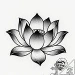 Tattoo sketch, lotus flower opening with soft… – style Flux Inscriptions – tattoo sketch (09.12.2025 16:17)
