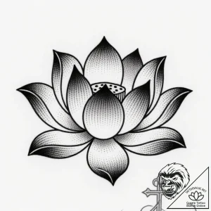 Tattoo sketch, lotus flower opening with soft… – style Flux Inscriptions – tattoo sketch (09.12.2025 16:17)