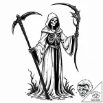 Tattoo sketch: marzanna depicted as a skeleta… – style Jaeger Mini – tattoo sketch (09.12.2025 16:57)