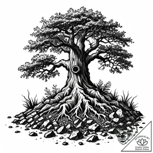 Tat tattoo sketch, sprawling oak roots breaki… – style Jaeger Mini – tattoo sketch (09.12.2025 19:17)