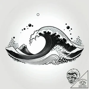 Tattoo sketch, thin wave curling softly with… – style Jagger Old – tattoo sketch (09.12.2025 20:56)