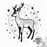 Tattoo sketch, bambi looking at stars, dreamy… – style Jagger Old – tattoo sketch (10.12.2025 00:57)