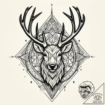 Noble stag beneath bone spire, tattoo sketch… – style Jaeger Simple – tattoo sketch (10.12.2025 04:16)