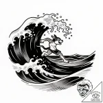 Tattoo sketch, playful dolphin jumping throug… – style Flux Inscriptions – tattoo sketch (10.12.2025 05:17)