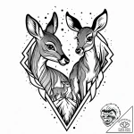 Tattoo sketch, bambi and mother silhouette at… – style Jaeger Mini – tattoo sketch (10.12.2025 07:18)