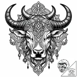 Tattoo design a taurus bull depicted as a pow… – style Jaeger Mini – tattoo sketch (10.12.2025 08:37)