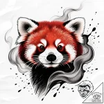 Tattoo sketch, red panda face emerging from s… – style Flux Inscriptions – tattoo sketch (10.12.2025 09:17)