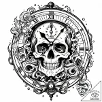 Tattoo sketch, skull clock with melting numbe… – style Jaeger Mini – tattoo sketch (10.12.2025 09:57)