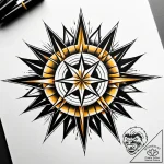 Tattoo sketch a warm, golden glow radiating f… – style Jaeger Simple – tattoo sketch (10.12.2025 13:36)