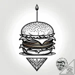 Tattoo design a ‘burger’ on one, ‘fries’ on t… – style Jagger Old – tattoo sketch (10.12.2025 15:37)