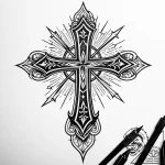 перевернутый крест, ink illustration for tatt… – style Jaeger Simple – tattoo sketch (10.12.2025 16:17)