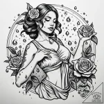 Tat tattoo sketch, saoirse dancing with water… – style Jaeger Simple – tattoo sketch (10.12.2025 17:37)