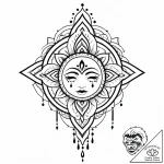 Black mask leaking shadows, tattoo flash shee… – style Jaeger Mini – tattoo sketch (10.12.2025 17:57)