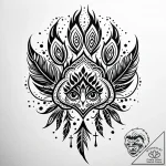Tattoo sketch, spirit paw prints with feather… – style Jaeger Simple – tattoo sketch (10.12.2025 20:17)