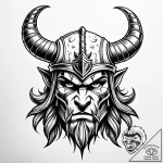 Tattoo sketch a fantasy barbarian’s horned he… – style Jaeger Simple – tattoo sketch (10.12.2025 22:57)