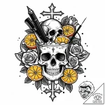 Tat tattoo sketch, bartender’s cocktail glass… – style Jaeger Mini – tattoo sketch (10.12.2025 23:17)