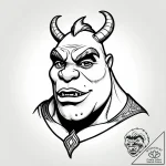 шрек навсегда (shrek forever after, 2010), co… – style Jagger Old – tattoo sketch (10.12.2025 23:37)
