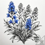 A field of bluebonnets in texas., tattoo flas… – style Jaeger Simple – tattoo sketch (11.12.2025 01:37)
