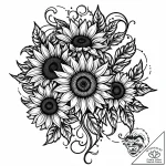 Tat tattoo sketch, sunflowers in neotradition… – style Jaeger Mini – tattoo sketch (11.12.2025 01:56)