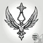 Fractured wings wrapped in chains, ink illust… – style Jagger Old – tattoo sketch (11.12.2025 02:17)