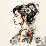 Tattoo sketch a silhouette of a woman’s profi… – style Jaeger Simple – tattoo sketch (11.12.2025 02:57)